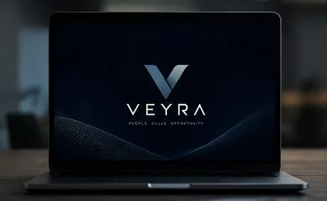 Veyra brand shown on a laptop screen